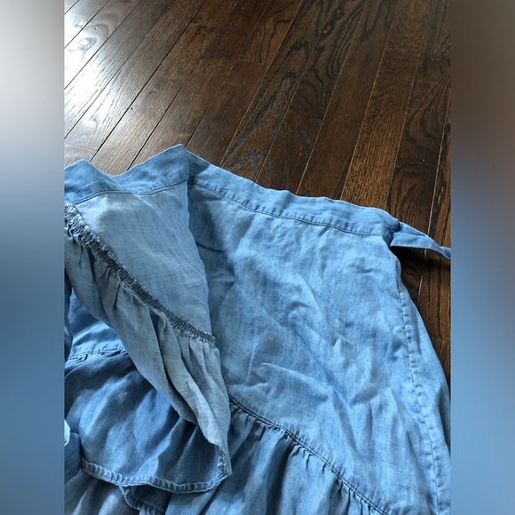Rails Women’s XS Etienne Linen-Blend Denim Ruffled Wrap Mini Skirt - EUC! - Picture 9 of 12